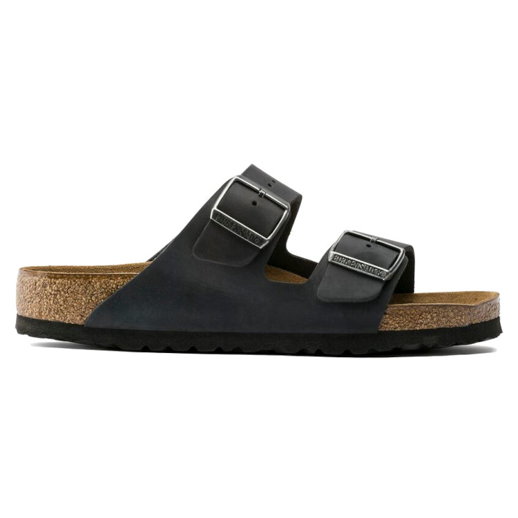 Birkenstock Arizona SFB Oiled Leath Sandal | Black | Reg Width - Men's (0752481) - Image 3